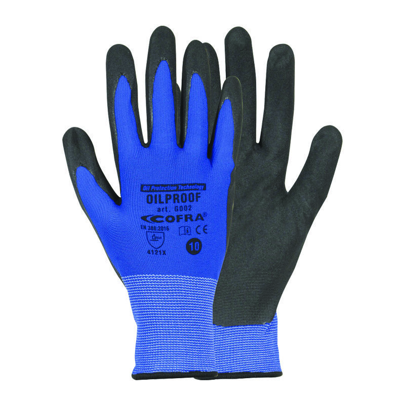 foto del prodotto cofra guanti da lavoro oil proof in nitrile tg.l