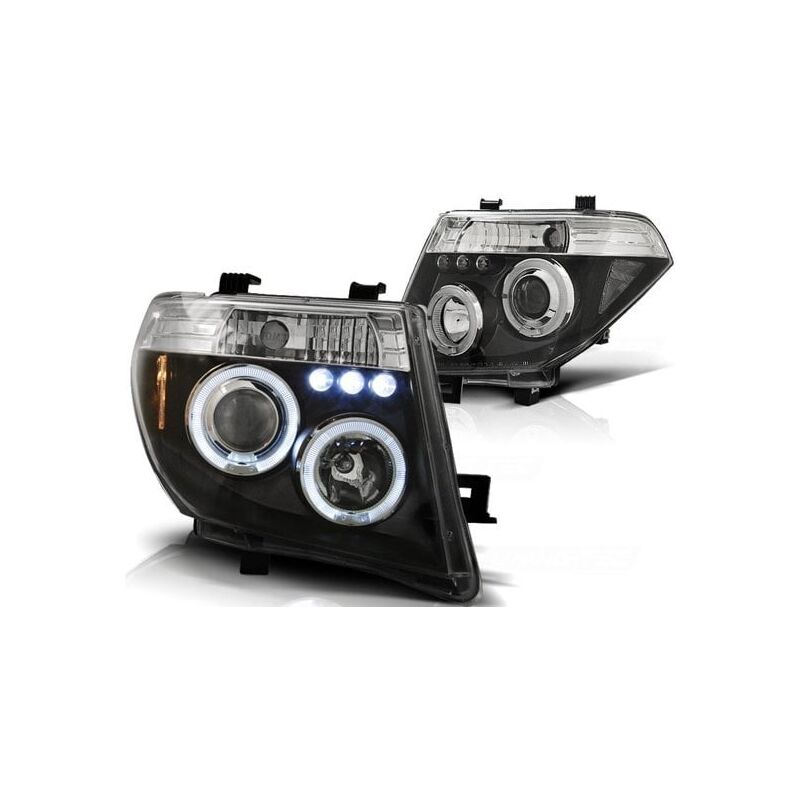 foto del prodotto viking choice cerchioni fari dual halo nissan navara d40 pathfinder 05 10 angel eyes black
