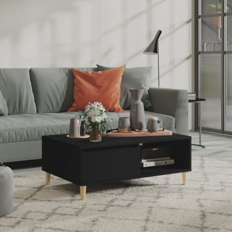 foto del prodotto vidaxl tavolino da salotto nero 90x60x35 cm in legno multistrato