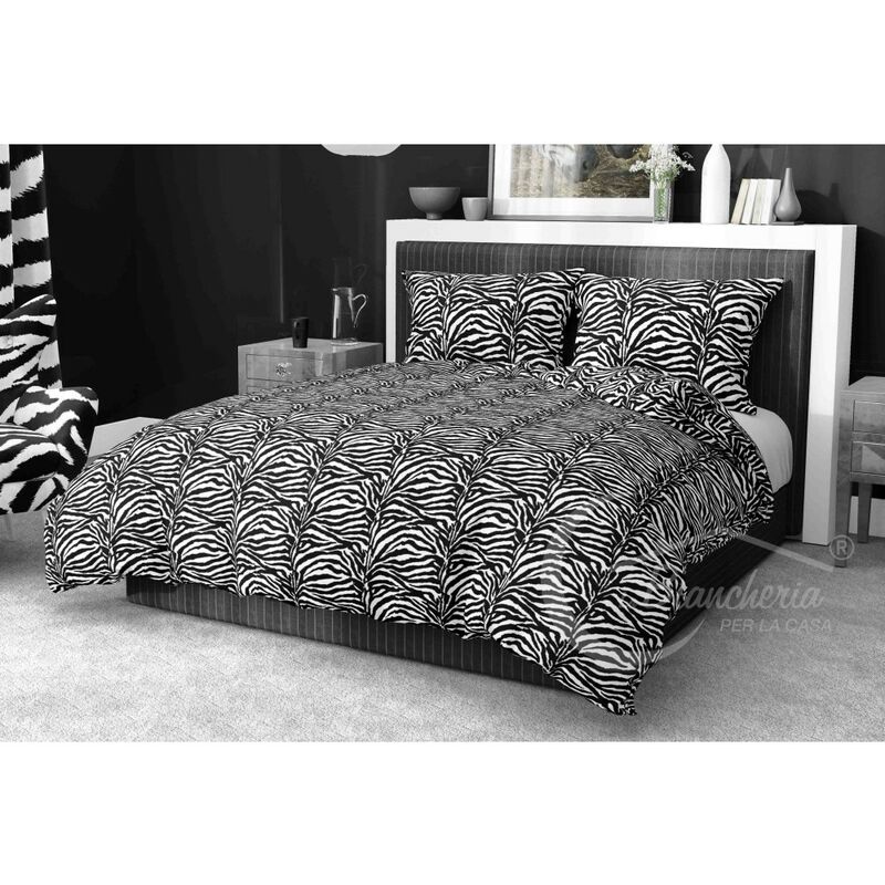 foto del prodotto tex family copripiumino zebrato bianco e nero sexi cm. 250x200