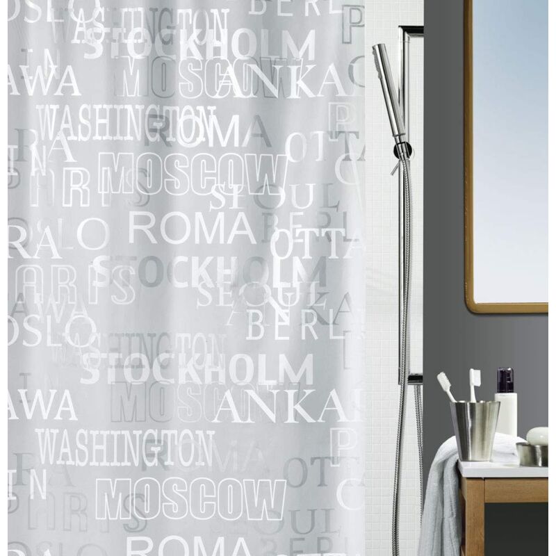 foto del prodotto spirella cities silver 10.13044 tenda per doccia 180x200 cm