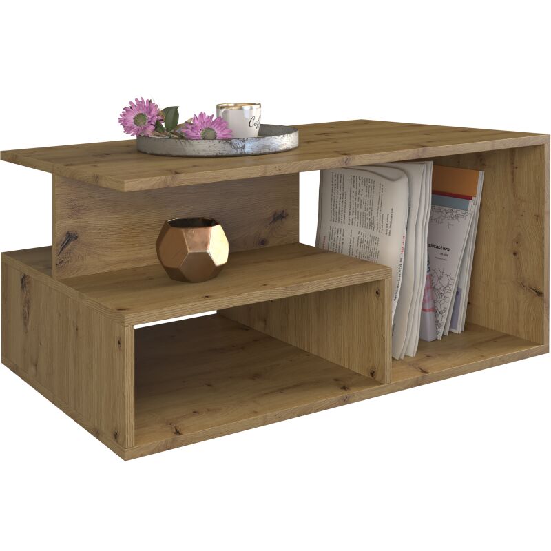 foto del prodotto sienne tavolino moderno tavolino da salotto piano 90x51x1,6 altezza 43 cm design minimalista