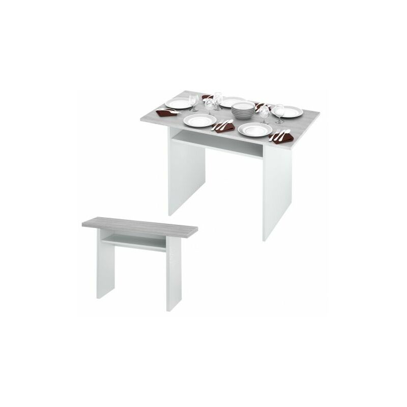foto del prodotto kit tavolo consolle 35 70x120xh75 cm bianco ceme