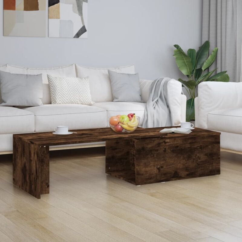 foto del prodotto vidaxl tavolino da salotto rovere fumo 150x50x35 cm legno multistrato