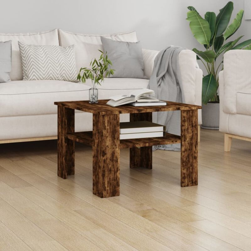 foto del prodotto vidaxl tavolino da salotto rovere fumo 60x60x42 cm legno multistrato