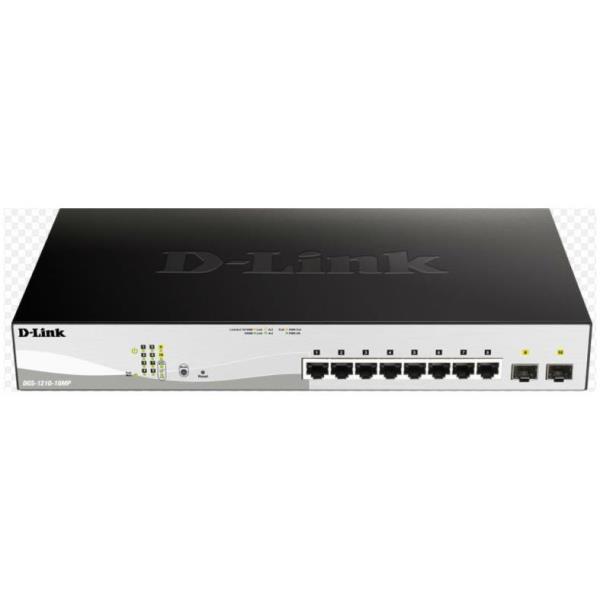 immagine 0 del prodotto d link dgs 1210 10mp switch di rete gestito l2 l3 gigabit ethernet 10 100 1000 supporto power over ethernet poe nero