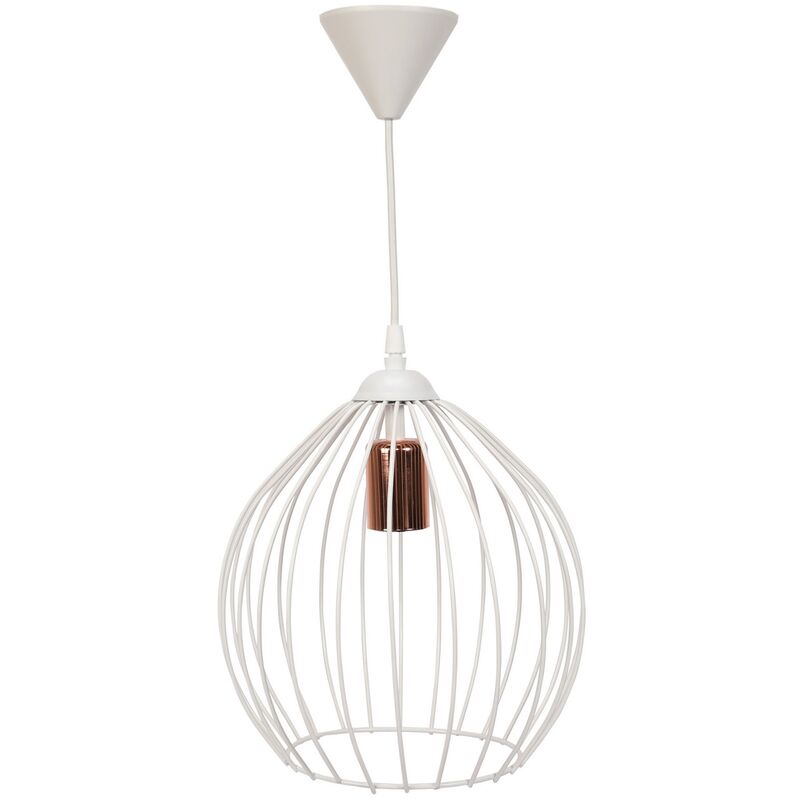 foto del prodotto plafoniera bled metal wire cage en colore bianco 65x16x16 cm bianco