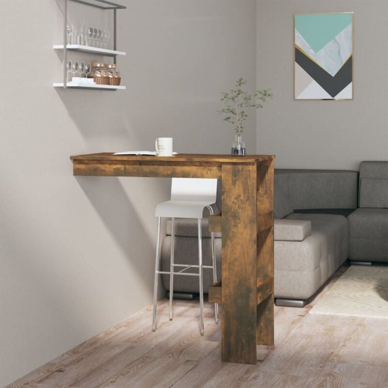 foto del prodotto vidaxl bancone da muro rovere fumo 102x45x103,5 cm legno multistrato