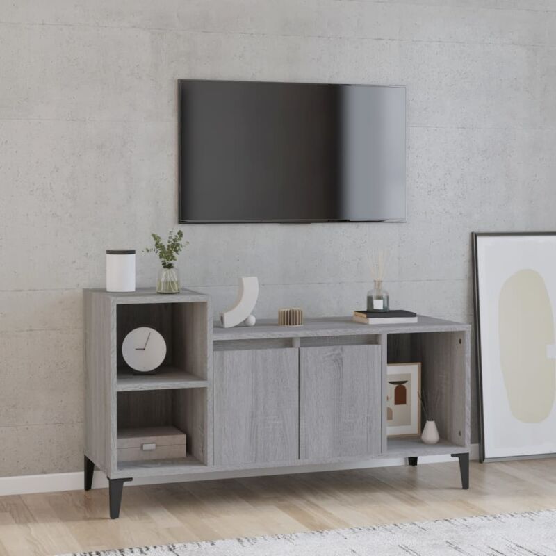 foto del prodotto vidaxl mobile tv grigio sonoma 100x35x55 cm in legno multistrato