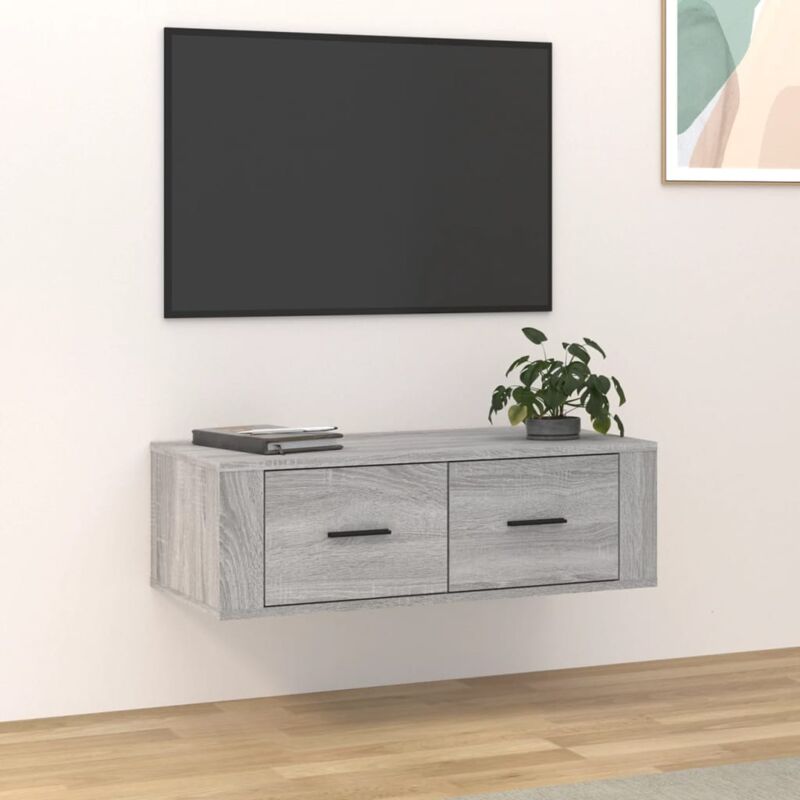 foto del prodotto vidaxl mobile tv pensile grigio sonoma 80x36x25cm in legno multistrato