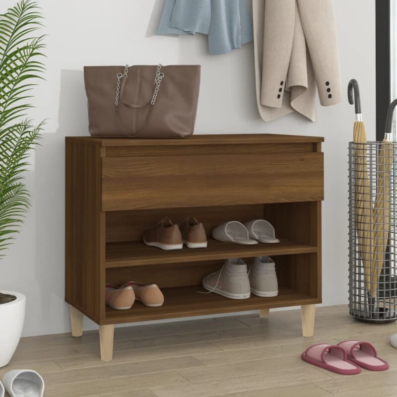 foto del prodotto vidaxl scarpiera rovere marrone 70x36x60 cm in legno multistrato