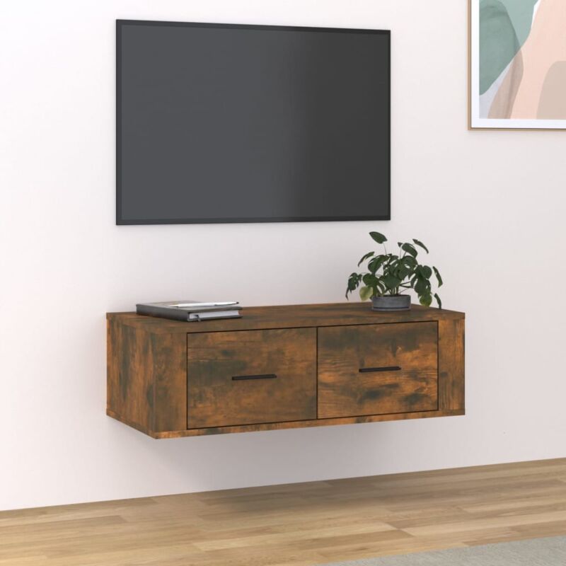 foto del prodotto vidaxl mobile tv pensile rovere fumo 80x36x25 cm in legno multistrato