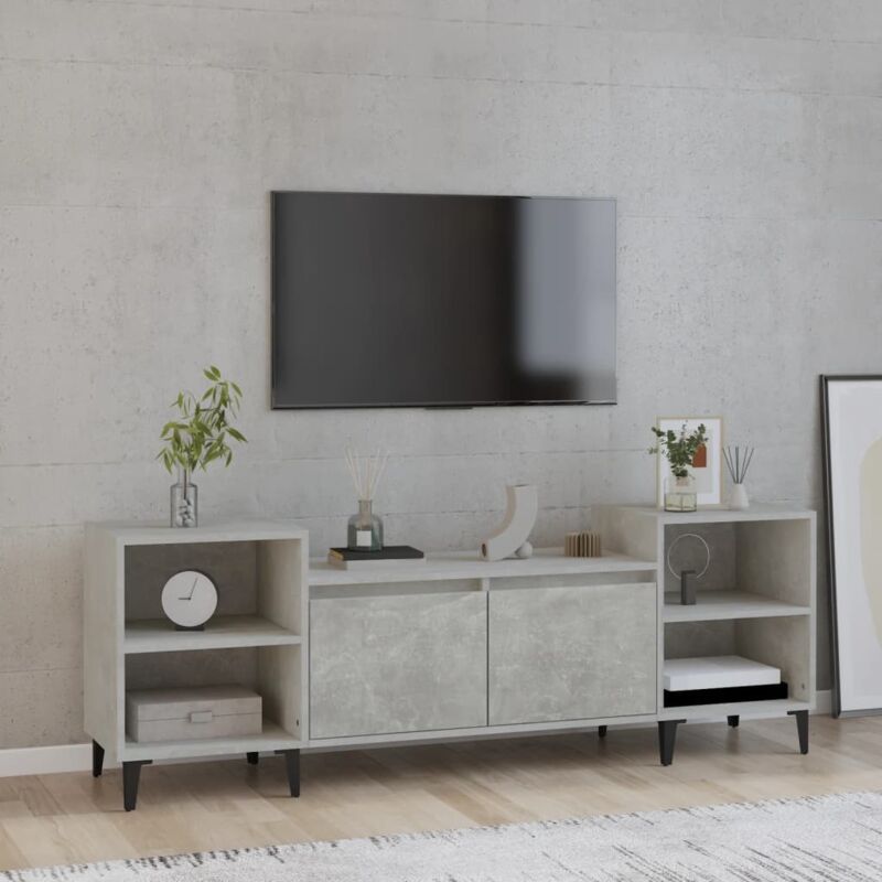 foto del prodotto vidaxl mobile per tv grigio cemento 160x35x55 cm legno multistrato