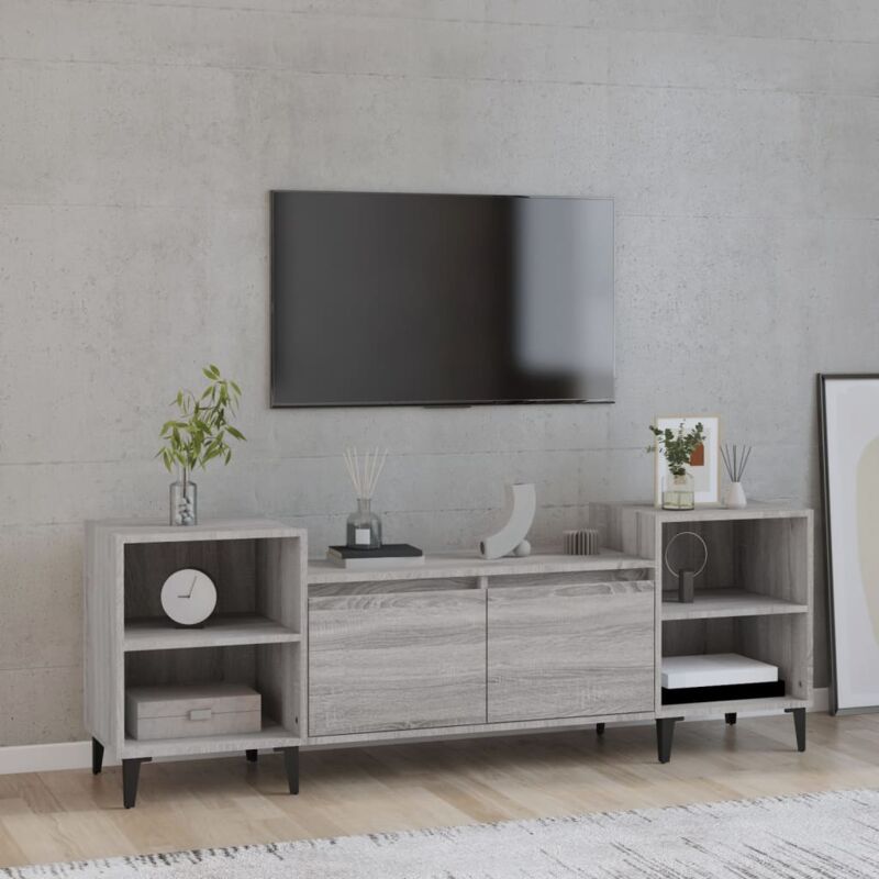 foto del prodotto vidaxl mobile tv grigio sonoma 160x35x55 cm in legno multistrato