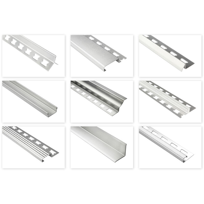 immagine 0 del prodotto binari per piastrelle acciaio inossidabile argento spazzolato selezione grande 2 metri 8 mm, profilo quadrato