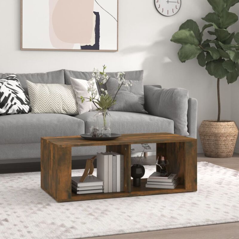 foto del prodotto vidaxl tavolino da salotto rovere fumo 100x50x36 cm legno multistrato