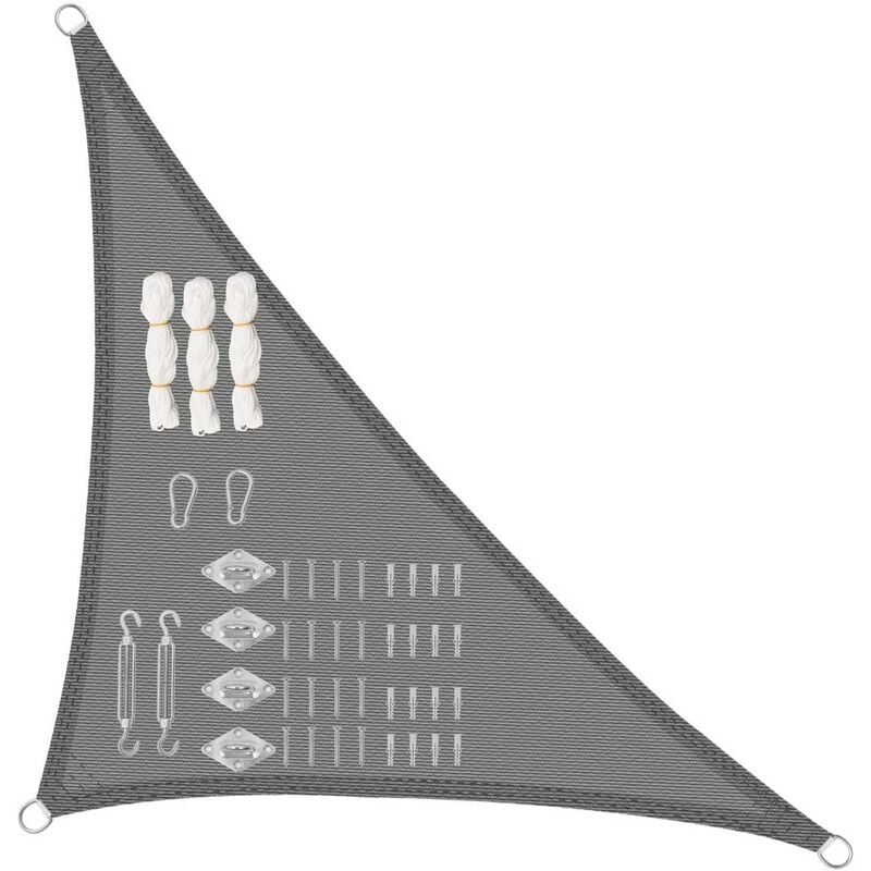 foto del prodotto woltu tenda parasole telo a vela da sole ombreggiante anti uv 180g hdpe grigio 4.2x4.2x6m