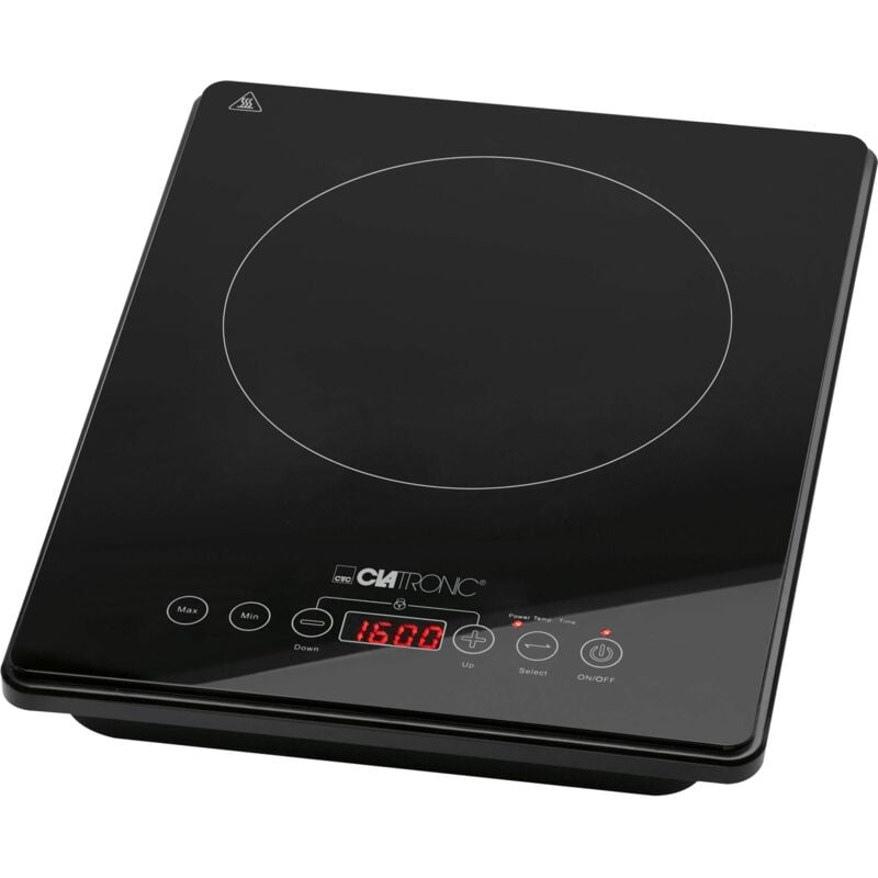 foto del prodotto eki 3569 piano cottura nero superficie piana piano cottura a induzione 1 fornello i clatronic