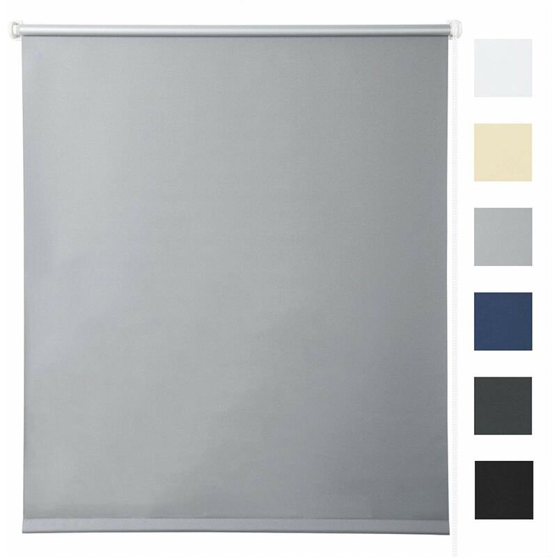 foto del prodotto woltu tenda a rullo oscurante termica isolante finestra porta senza fori grigio 120x160 cm