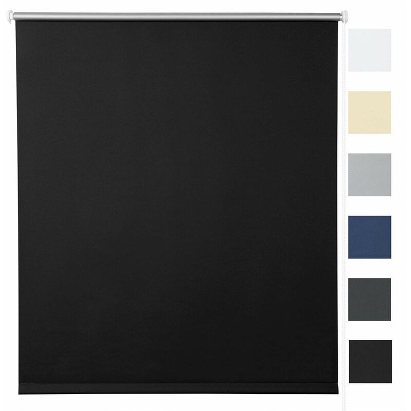 foto del prodotto woltu tenda a rullo oscurante termica isolante finestra porta senza fori nero 40x160 cm