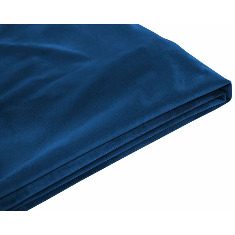 foto del prodotto beliani fodera per letto in velluto blu scuro rimovibile e lavabile 160 x 200 cm fitou