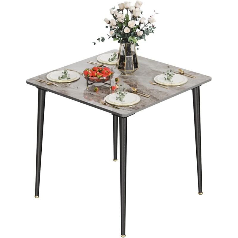 foto del prodotto tavolo da pranzo cucina quadrato moderno in marmo 80cm da sala da pranzo soggiorno salotto, grigio