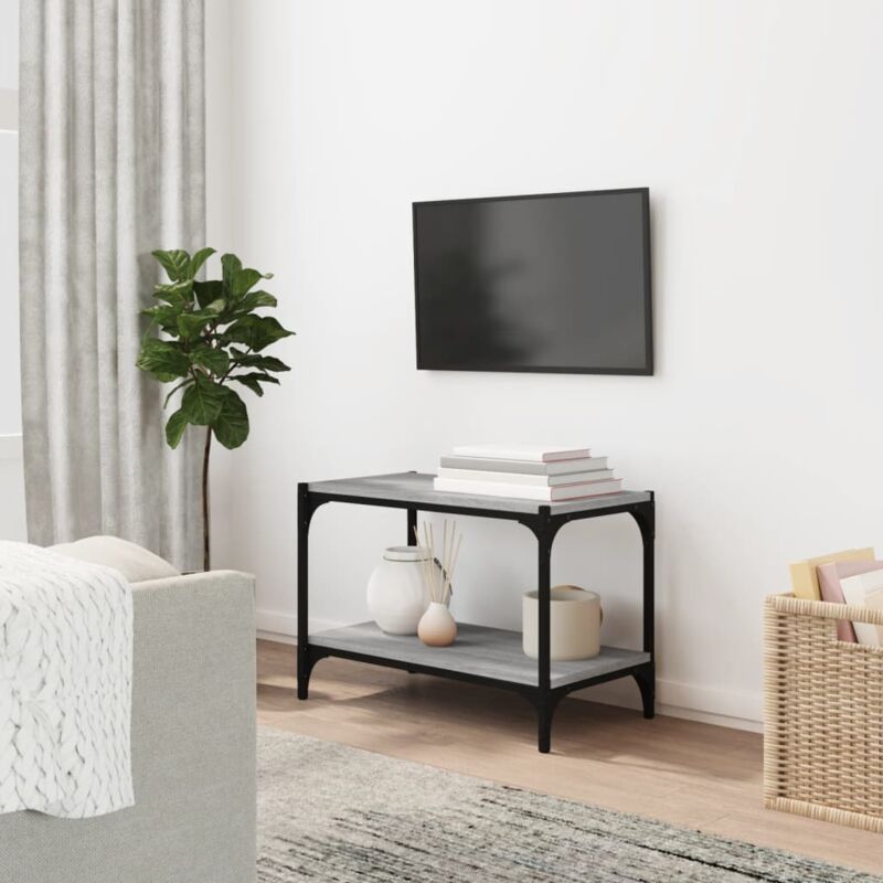 foto del prodotto vidaxl mobile tv grigio sonoma 60x33x41 cm legno multistrato e acciaio