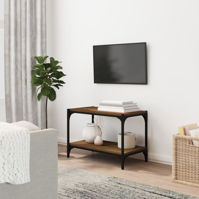foto del prodotto vidaxl mobile tv rovere marrone 60x33x41cm legno multistrato e acciaio