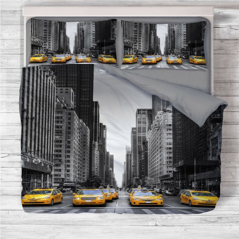 foto del prodotto tex family copripiumino rasatello hd fotografico new york taxi cm. 200x200