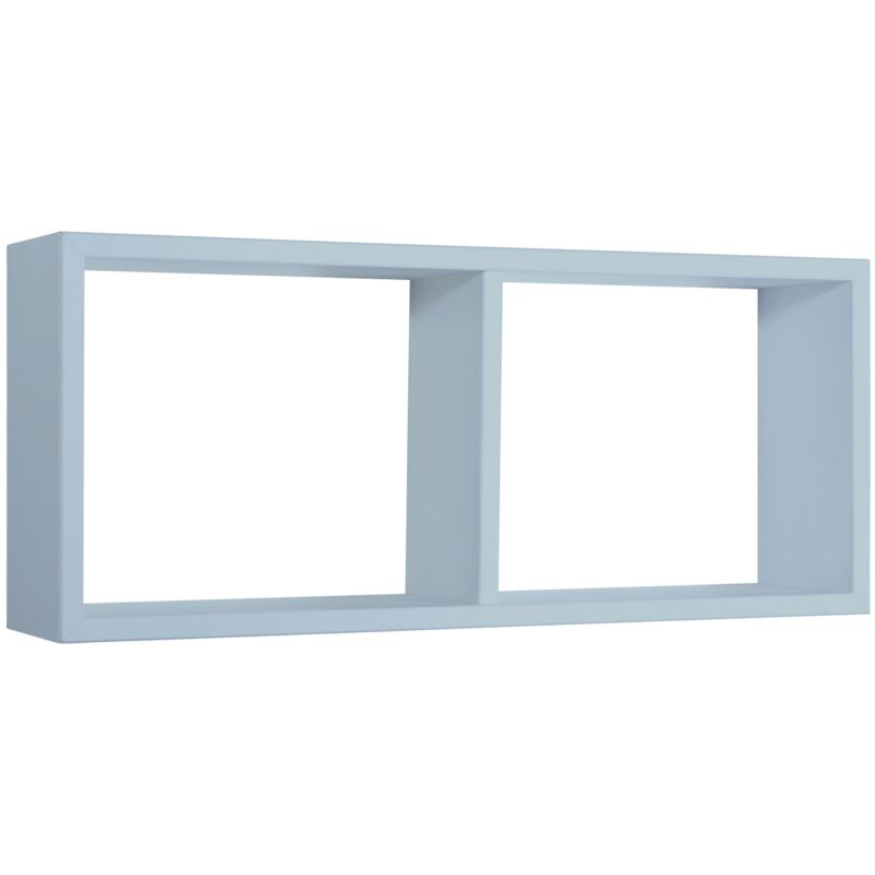 foto del prodotto mensola da parete scaffale 2 scomparti azzurro salotto camera soggiorno moderno morgana