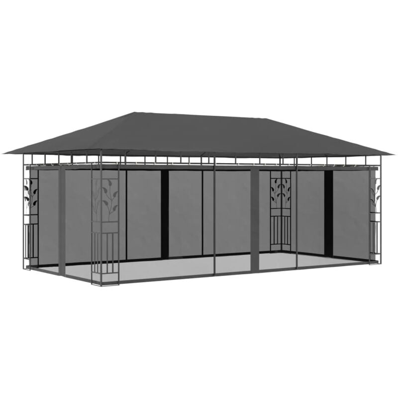 foto del prodotto vidaxl gazebo con zanzariera 6x3x2,73 m antracite