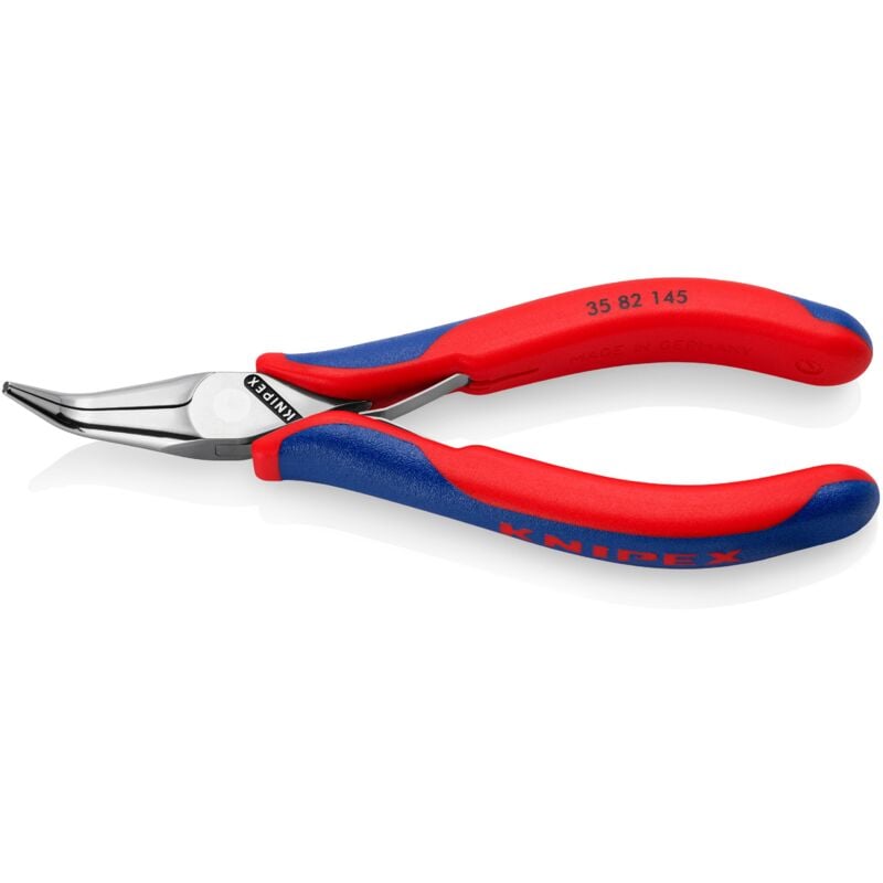 foto del prodotto 35 82 145 elettronica e meccanica di precisione pinza con becchi mezzotondi angolati 45 acciaio per utensili 14 knipex