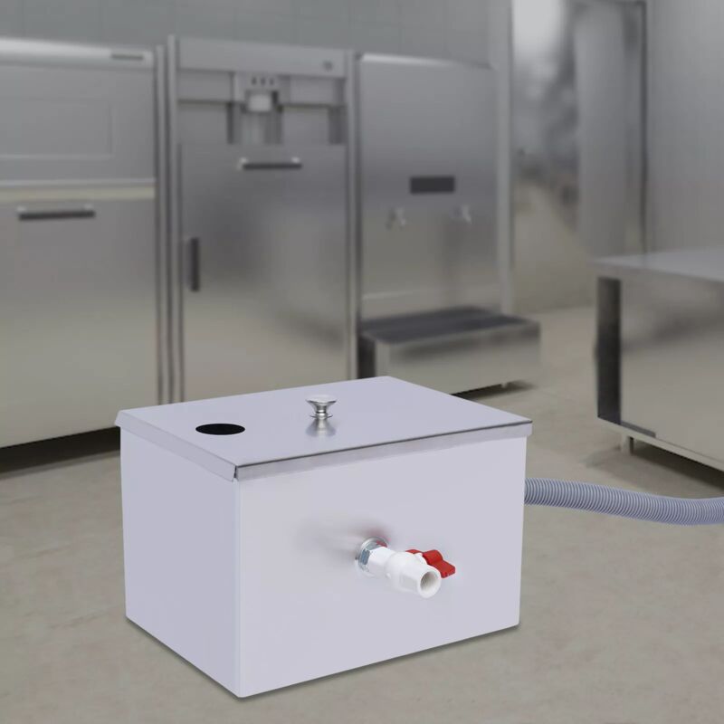 foto del prodotto 35 x 25 x 23 cm distributore di grasso per cucina, in acciaio inox, per olio, acqua, ristorante, cucina, acque reflue