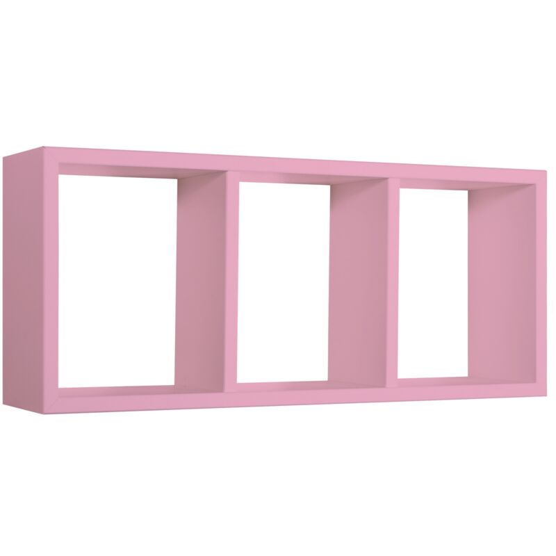 foto del prodotto mensola cubo 3 scomparti scaffale rosa soggiorno salotto camera moderno tristano