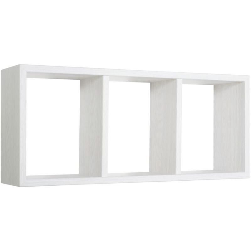 foto del prodotto mensola cubo 3 scomparti scaffale rovere sbiancato soggiorno salotto camera moderno tristano