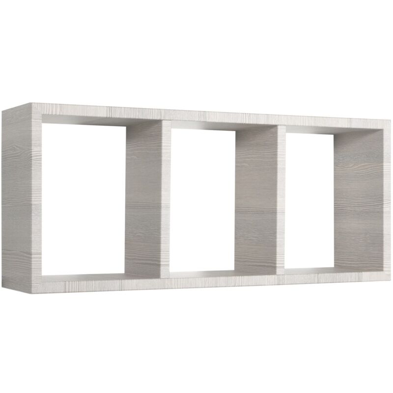 foto del prodotto mensola cubo 3 scomparti scaffale rovere grigio soggiorno salotto camera moderno tristano