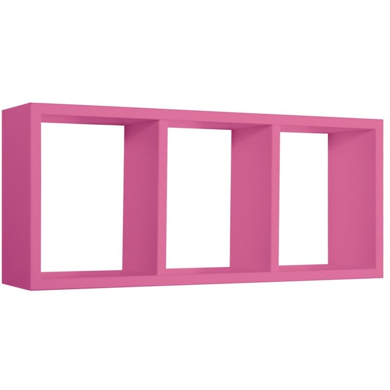 foto del prodotto mensola cubo 3 scomparti scaffale fuxia soggiorno salotto camera moderno tristano
