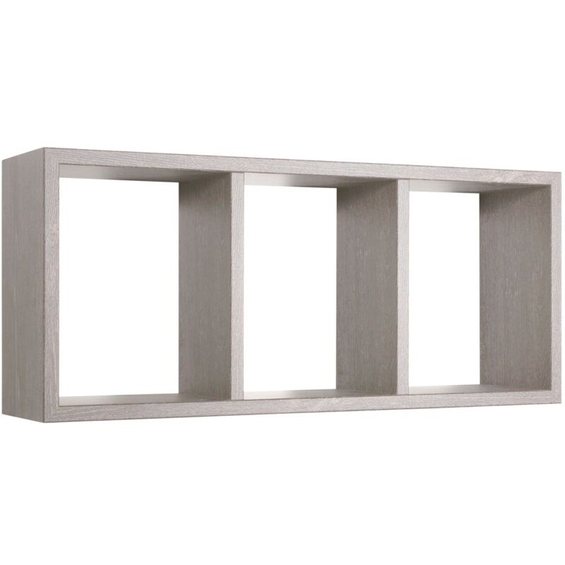 foto del prodotto mensola cubo 3 scomparti scaffale grigio topo soggiorno salotto camera moderno tristano