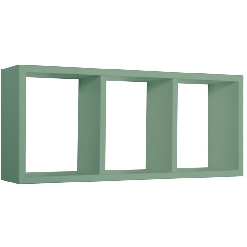 foto del prodotto mensola cubo 3 scomparti scaffale verde acqua soggiorno salotto camera moderno tristano