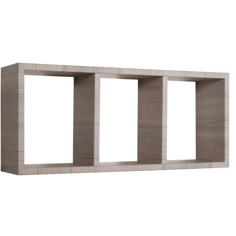 foto del prodotto mensola cubo 3 scomparti scaffale rovere soggiorno salotto camera moderno tristano