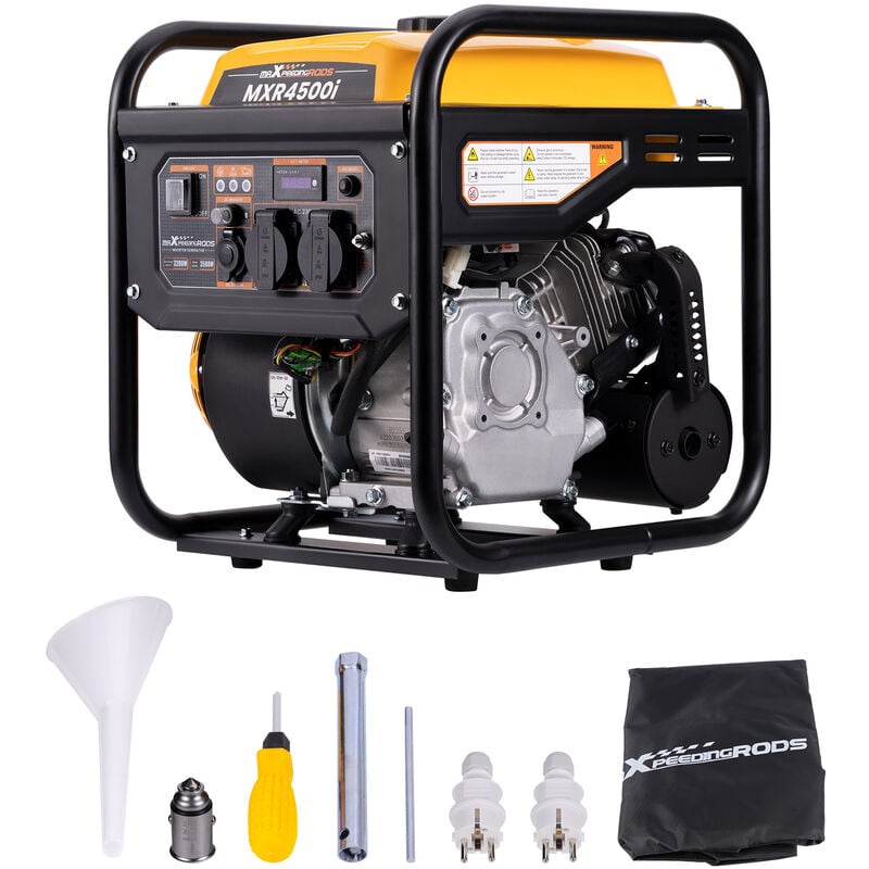 foto del prodotto 3500w gruppi elettrogeni inverter portatile benzina 4 tempi con 2 prese 230v generatore di corrente silenziato come di emergenza domestica per garage