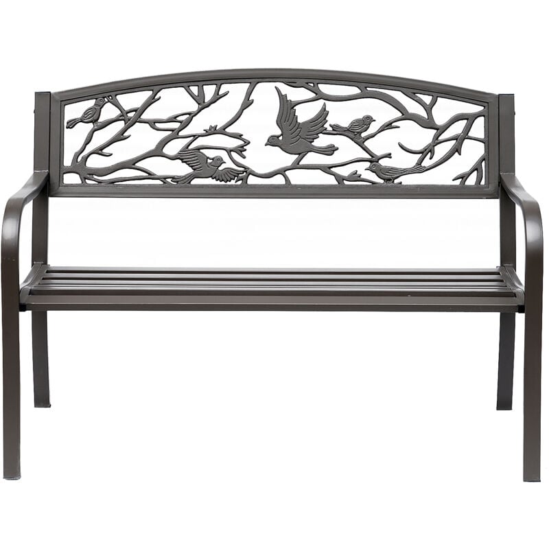 foto del prodotto outsunny panchina da giardino per esterni con schienale 127x60cm marrone
