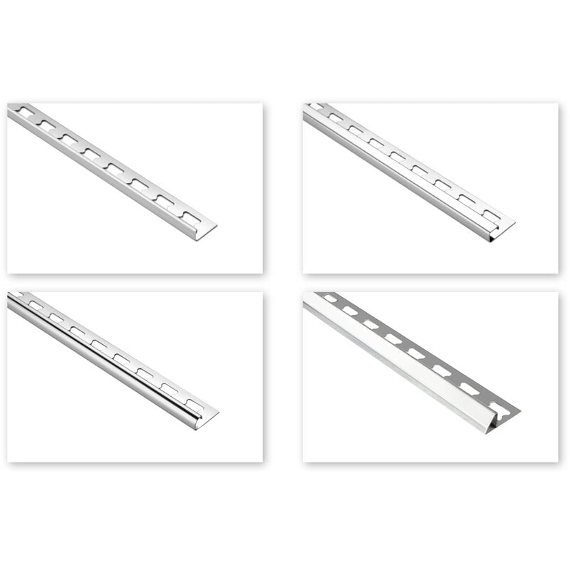 immagine 0 del prodotto binari per piastrelle acciaio inossidabile argento lucido grande selezione 2 metri 9 mm, profilo quadrato