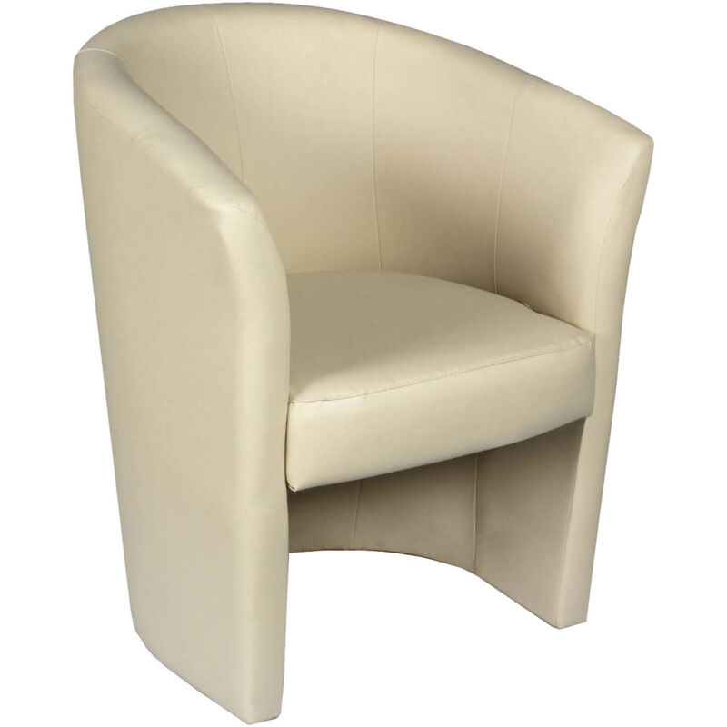 foto del prodotto dmora poltrona ago, poltrona da salotto, seduta imbottita, sedia con braccioli in ecopelle, 64x63h76 cm, beige