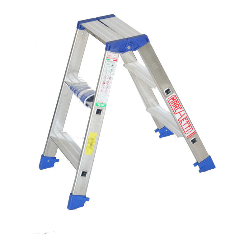 immagine 0 del prodotto gaudi scala scaletto alluminio doppia salita 4 gradini altezza 1 m marchetti