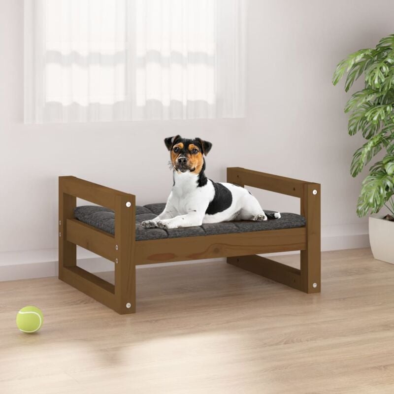 foto del prodotto cuccia per cani miele 55,5x45,5x28 cm legno massello di pino
