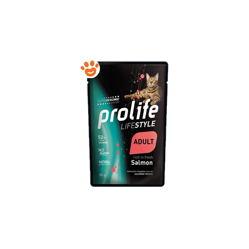 foto del prodotto prolife cat lifestyle adult salmone prolife cat lifestyle adult salmone bustina da 85 gr