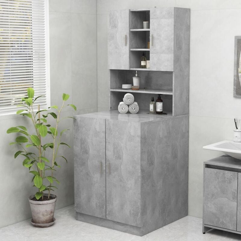 foto del prodotto mobile per lavatrice grigio cemento 70,5x25,5x90 cm