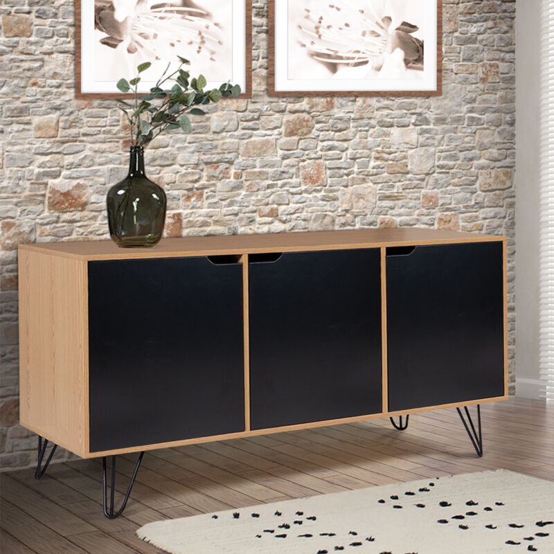 foto del prodotto credenza bassa vintage noemi 3 ante in legno