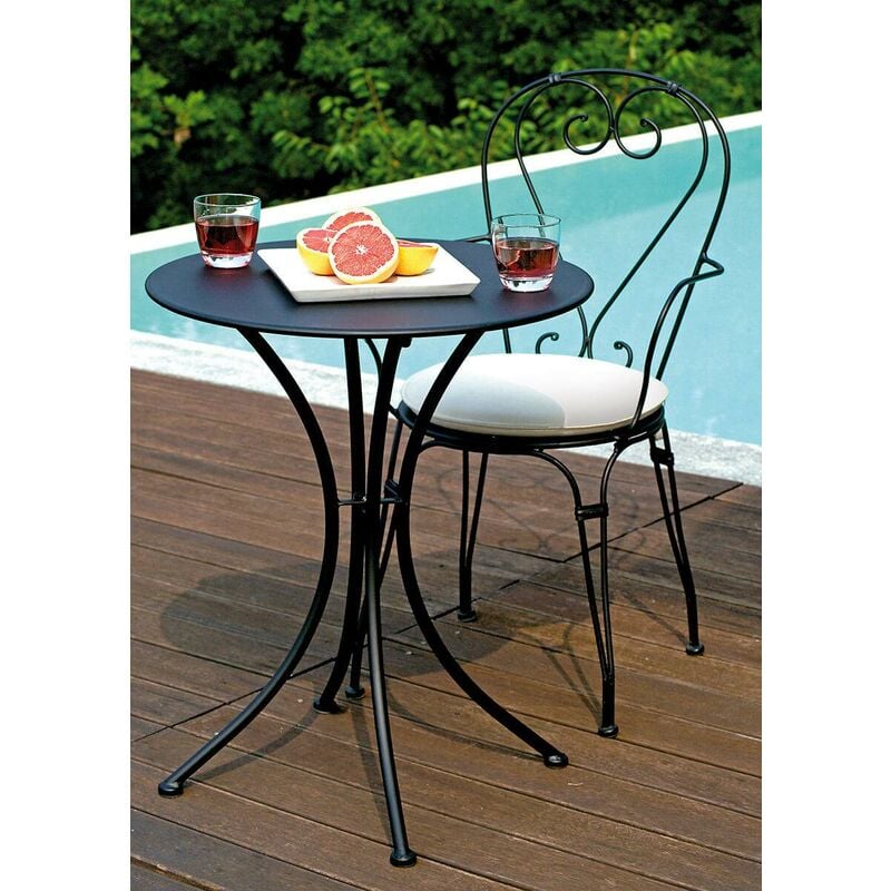 foto del prodotto tavolino tondo da giardino 60 cm in ferro vorghini stresa nero